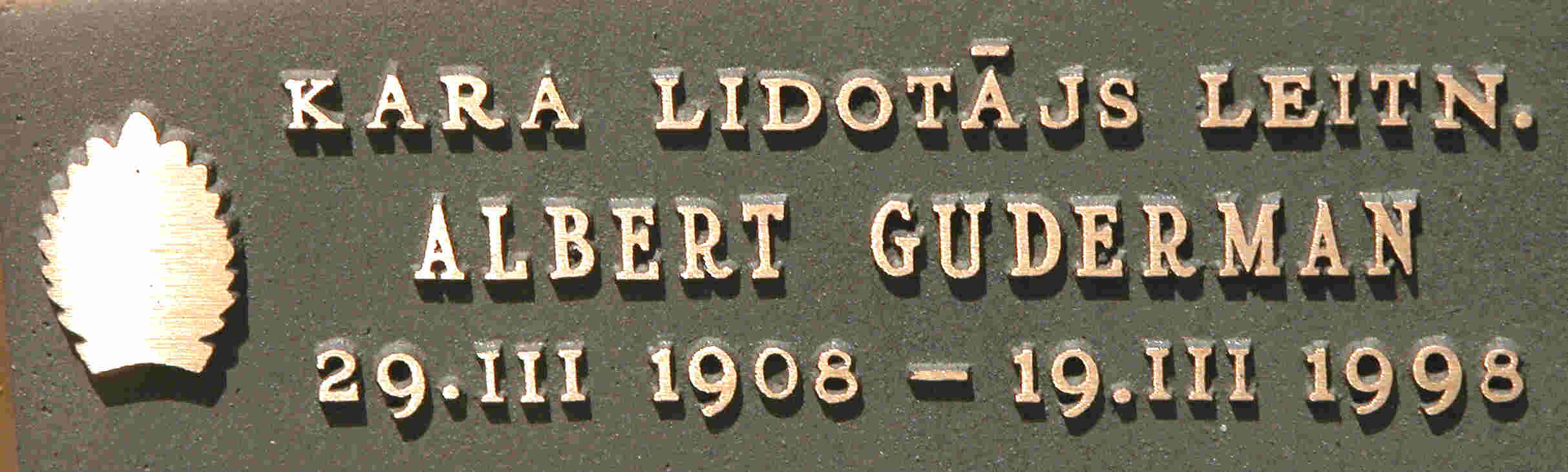 A.Gudermanis' marker at Tannersville Evergreen Cemetary [B.Rouse photo]